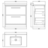Hudson Reed Lille 800mm Freestanding 2 Drawer Vanity Unit & Basin Pebble Grey LIL3235WS1 LD