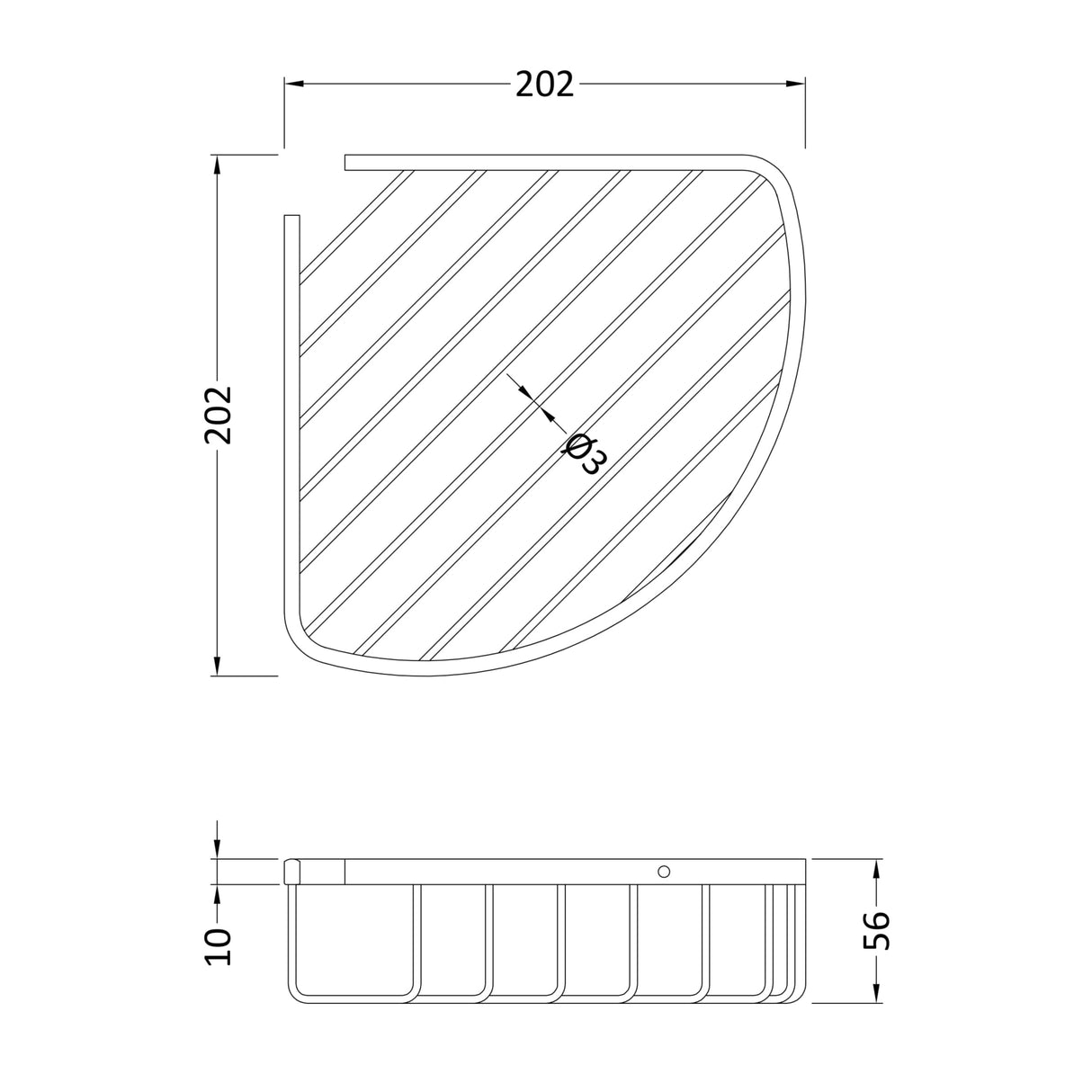 Hudson Reed Deep Corner Basket Chrome LL306 LD