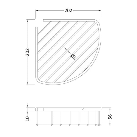 Hudson Reed Deep Corner Basket Chrome LL306 LD
