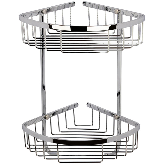 Hudson Reed Large 2 Tier Corner Basket Chrome LL308