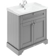 Old London 800mm Freestanding Vanity Unit & Basin, 2 Door Storm Grey LOF205