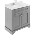 Old London 800mm Freestanding Vanity Unit & Basin, Round Bowl, 2 Door Storm Grey LOF228