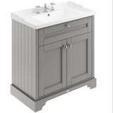Old London 800mm Freestanding Vanity Unit & Basin, 2 Door Storm Grey LOF235