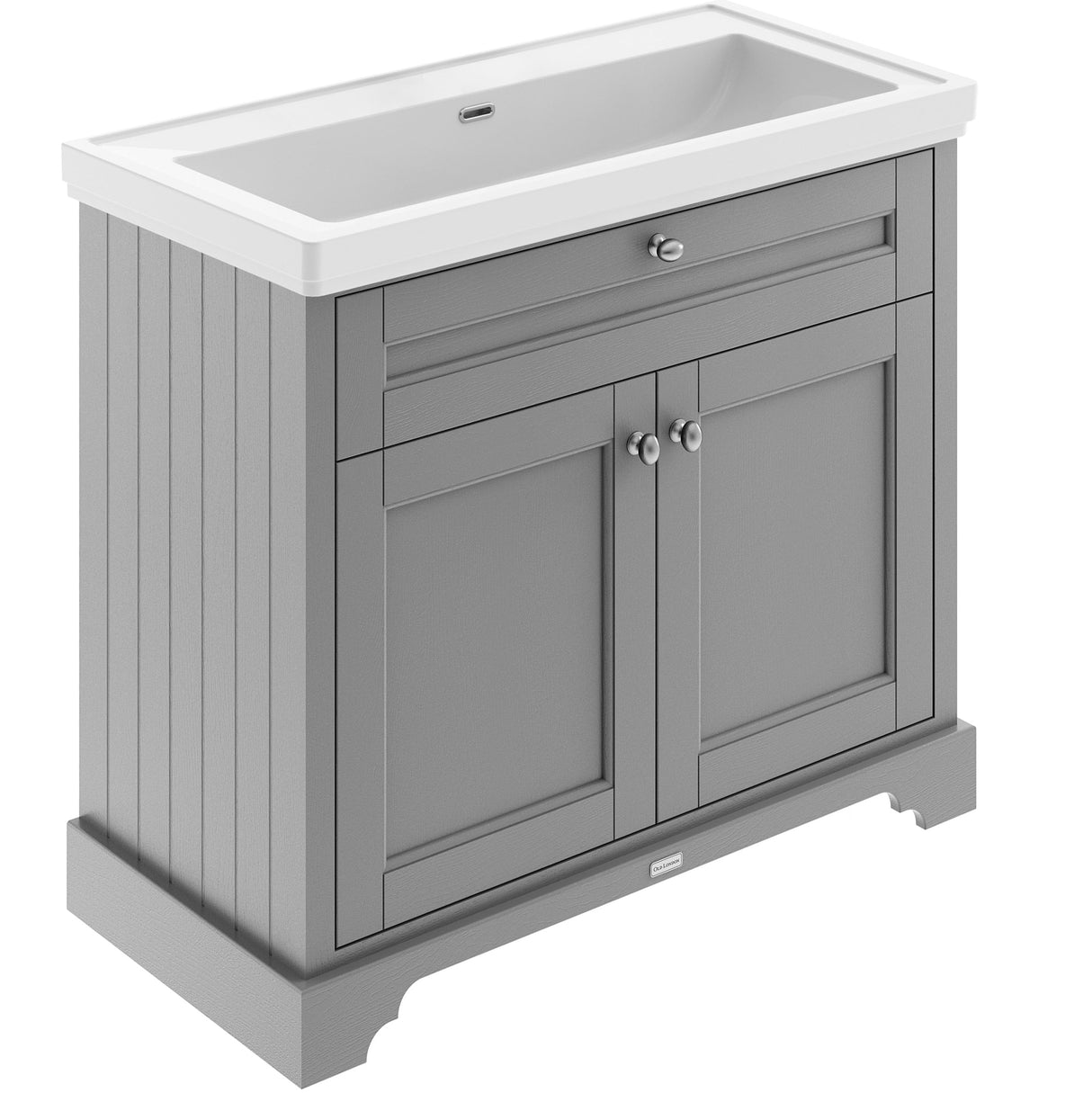 Old London 1000mm Freestanding Vanity Unit & Basin, 2 Door Storm Grey LOF248