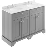 Old London 1200mm Freestanding Vanity Unit & Basin, Round Bowl, 4 Door Storm Grey LOF267