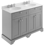 Old London 1200mm Freestanding Vanity Unit & Basin, Round Bowl, 4 Door Storm Grey LOF268