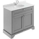 Old London 1000mm Freestanding Vanity Unit & Basin, Round Bowl, 2 Door Storm Grey LOF278