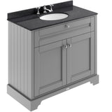 Old London 1000mm Freestanding Vanity Unit & Basin, Round Bowl, 2 Door Storm Grey LOF279