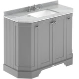 Old London 1000mm Angled Freestanding Vanity Unit & Basin, Square Bowl, 4 Door Storm Grey LOF287