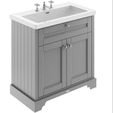 Old London 800mm Freestanding Vanity Unit & Basin, 2 Door Storm Grey LOF291