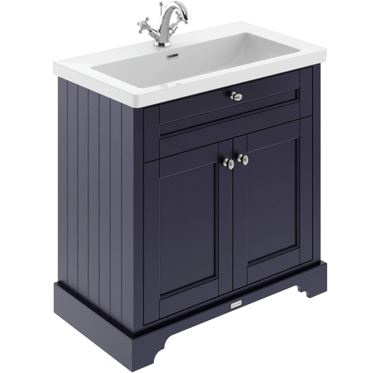 Old London 800mm Freestanding Vanity Unit & Basin, 2 Door Twilight Blue LOF302
