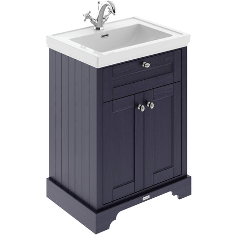 Old London 600mm Freestanding Vanity Unit & Basin, 2 Door Twilight Blue LOF304