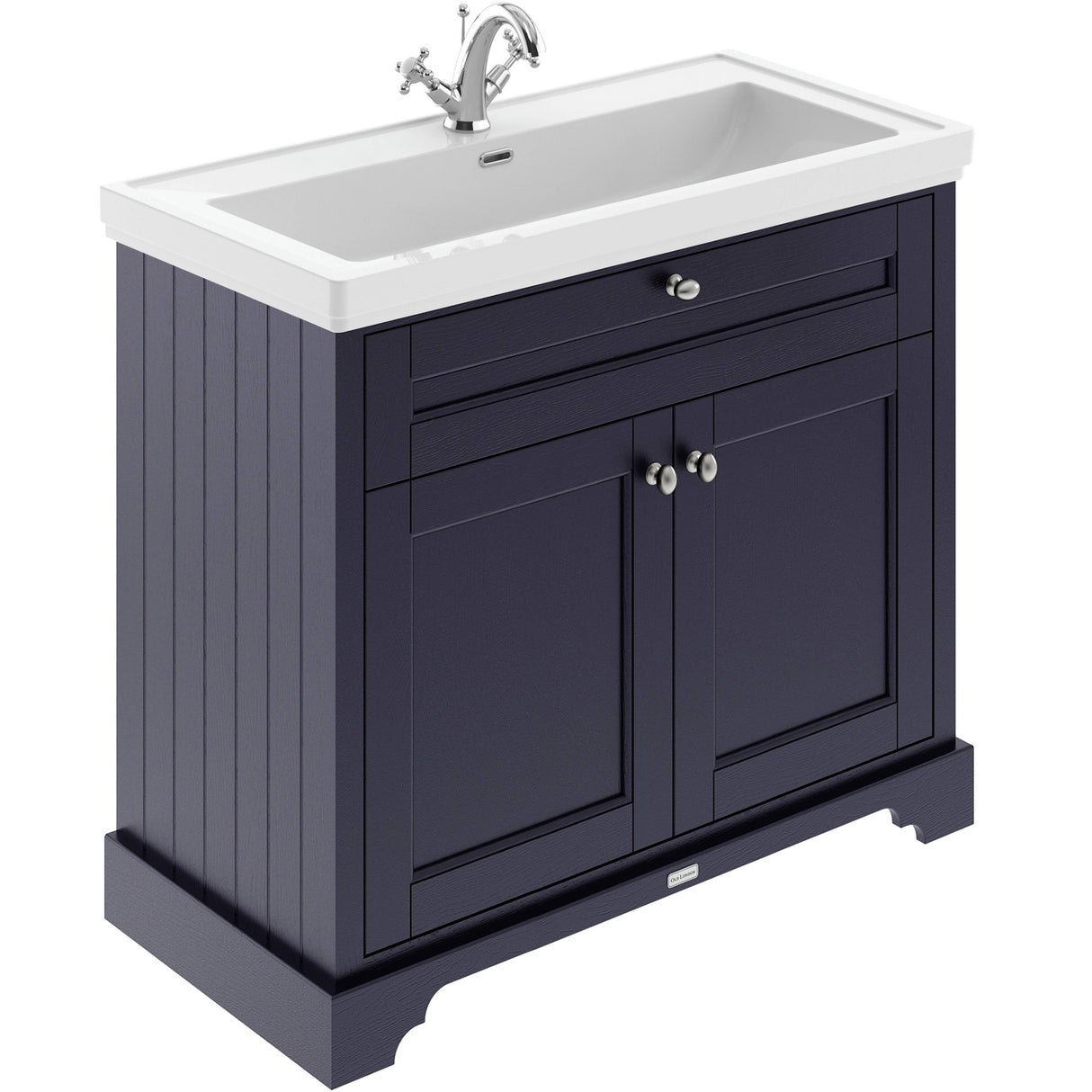 Old London 1000mm Freestanding Vanity Unit & Basin, 2 Door Twilight Blue LOF308