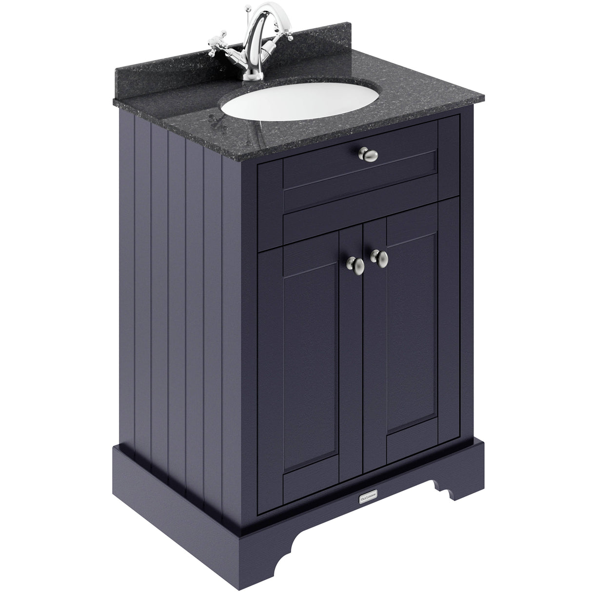 Old London 600mm Freestanding Vanity Unit & Basin, Round Bowl, 2 Door Twilight Blue LOF321