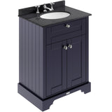 Old London 600mm Freestanding Vanity Unit & Basin, Round Bowl, 2 Door Twilight Blue LOF324