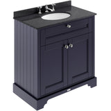 Old London 800mm Freestanding Vanity Unit & Basin, Round Bowl, 2 Door Twilight Blue LOF330