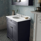 Old London 800mm Freestanding Vanity Unit & Basin, Round Bowl, 2 Door Twilight Blue LOF331