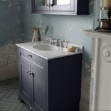 Old London 800mm Freestanding Vanity Unit & Basin, Round Bowl, 2 Door Twilight Blue LOF332 LS