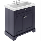 Old London 800mm Freestanding Vanity Unit & Basin, 2 Door Twilight Blue LOF336