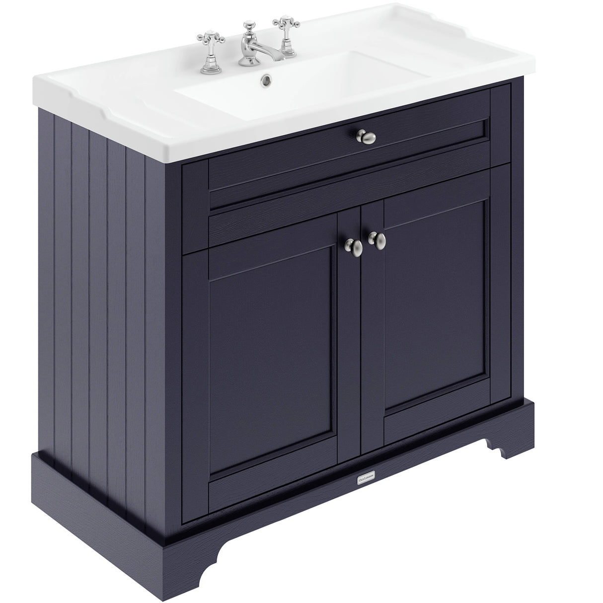 Old London 1000mm Freestanding Vanity Unit & Basin, 2 Door Twilight Blue LOF337