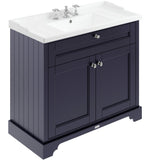 Old London 1000mm Freestanding Vanity Unit & Basin, 2 Door Twilight Blue LOF337
