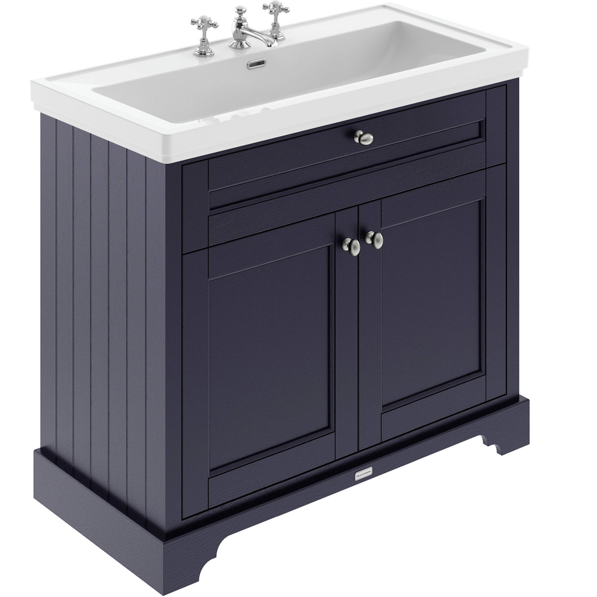 Old London 1000mm Freestanding Vanity Unit & Basin, 2 Door Twilight Blue LOF338