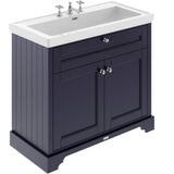 Old London 1000mm Freestanding Vanity Unit & Basin, 2 Door Twilight Blue LOF338