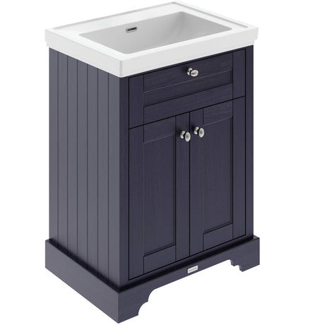 Old London 600mm Freestanding Vanity Unit & Basin, 2 Door Twilight Blue LOF344