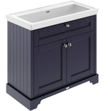 Old London 1000mm Freestanding Vanity Unit & Basin, 2 Door Twilight Blue LOF348