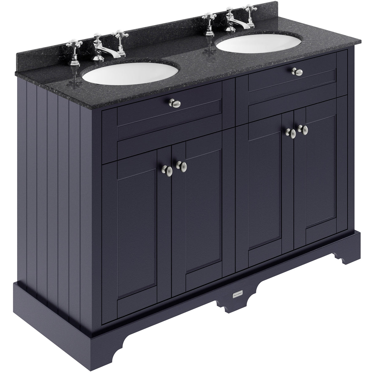 Old London 1200mm Freestanding Vanity Unit & Basin, Round Bowl, 4 Door Twilight Blue LOF366
