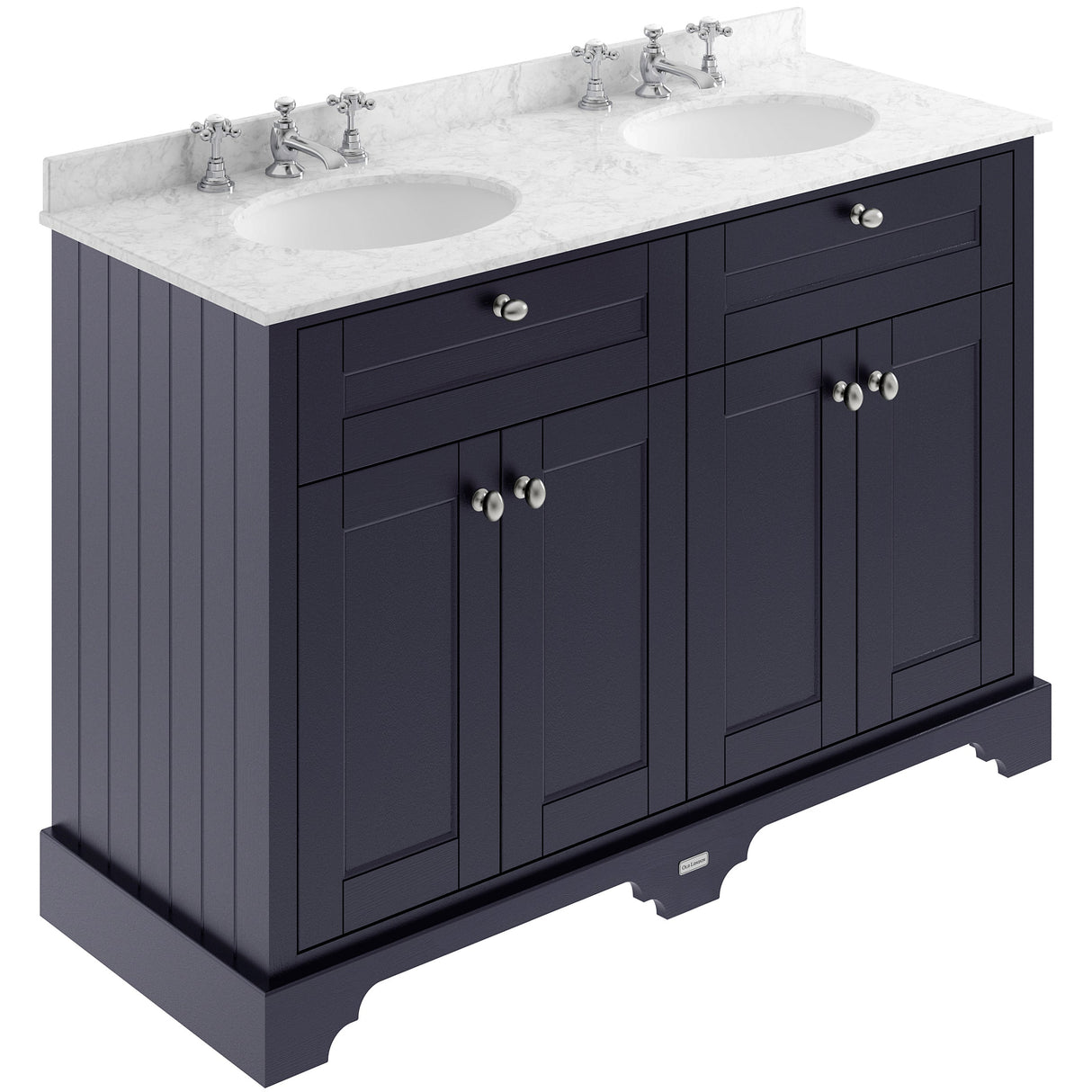 Old London 1200mm Freestanding Vanity Unit & Basin, Round Bowl, 4 Door Twilight Blue LOF368