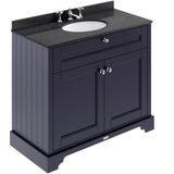 Old London 1000mm Freestanding Vanity Unit & Basin, Round Bowl, 2 Door Twilight Blue LOF379