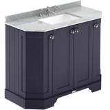 Old London 1000mm Angled Freestanding Vanity Unit & Basin, Square Bowl, 4 Door Twilight Blue LOF387