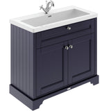 Old London 1000mm Freestanding Vanity Unit & Basin, 2 Door Twilight Blue LOF388