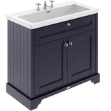 Old London 1000mm Freestanding Vanity Unit & Basin, 2 Door Twilight Blue LOF389
