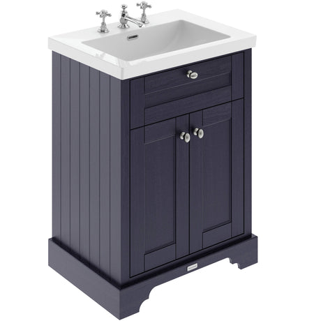 Old London 600mm Freestanding Vanity Unit & Basin, 2 Door Twilight Blue LOF390