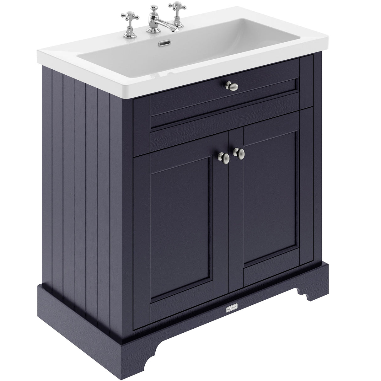 Old London 800mm Freestanding Vanity Unit & Basin, 2 Door Twilight Blue LOF391