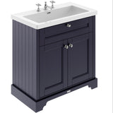 Old London 800mm Freestanding Vanity Unit & Basin, 2 Door Twilight Blue LOF391