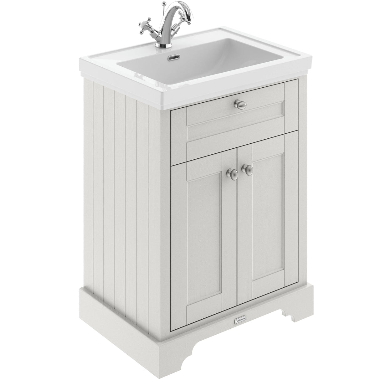 Old London 600mm Freestanding Vanity Unit & Basin, 2 Door Timeless Sand LOF401