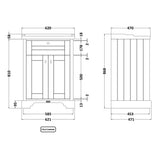 Old London 600mm Freestanding Vanity Unit & Basin, 2 Door Timeless Sand LOF403 LD