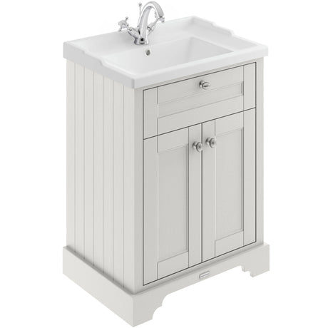 Old London 600mm Freestanding Vanity Unit & Basin, 2 Door Timeless Sand LOF403
