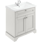 Old London 800mm Freestanding Vanity Unit & Basin, 2 Door Timeless Sand LOF405
