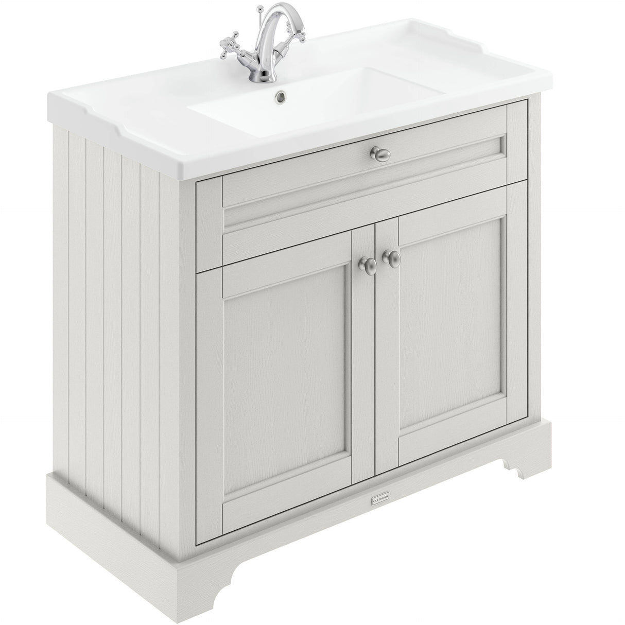 Old London 1000mm Freestanding Vanity Unit & Basin, 2 Door Timeless Sand LOF407