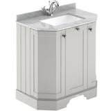 Old London 750mm Angled Freestanding Vanity Unit & Basin, Square Bowl, 3 Door Timeless Sand LOF416