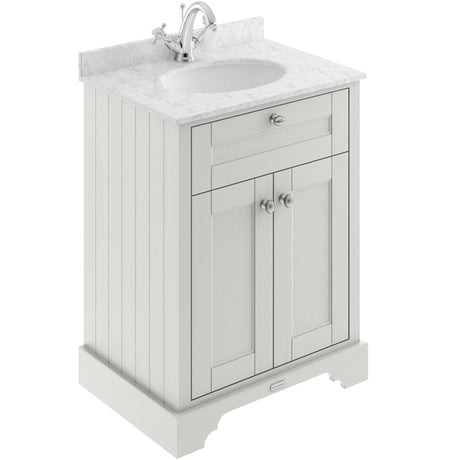 Old London 600mm Freestanding Vanity Unit & Basin, Round Bowl, 2 Door Timeless Sand LOF423