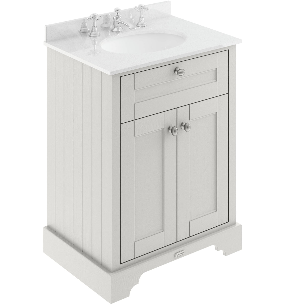 Old London 600mm Freestanding Vanity Unit & Basin, Round Bowl, 2 Door Timeless Sand LOF425