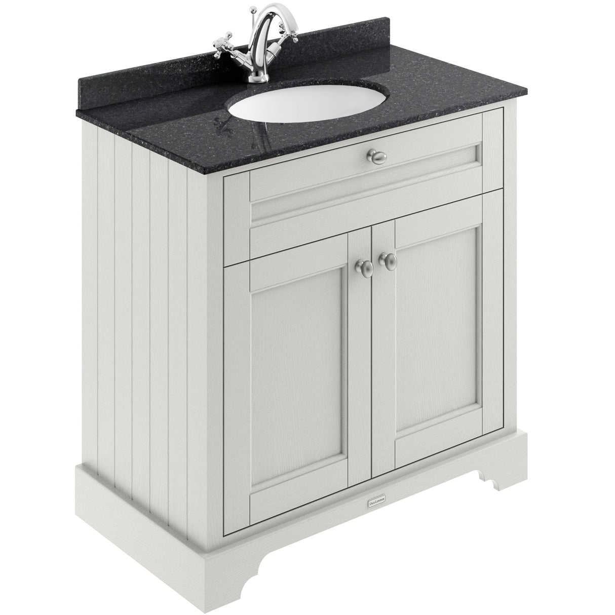 Old London 800mm Freestanding Vanity Unit & Basin, Round Bowl, 2 Door Timeless Sand LOF427