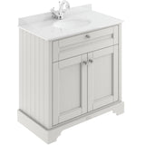 Old London 800mm Freestanding Vanity Unit & Basin, Round Bowl, 2 Door Timeless Sand LOF428