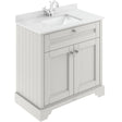 Old London 800mm Freestanding Vanity Unit & Basin, White Marble Top, Square Bowl, 2 Door Timeless Sand LOF428S
