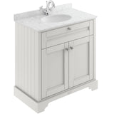 Old London 800mm Freestanding Vanity Unit & Basin, Round Bowl, 2 Door Timeless Sand LOF429
